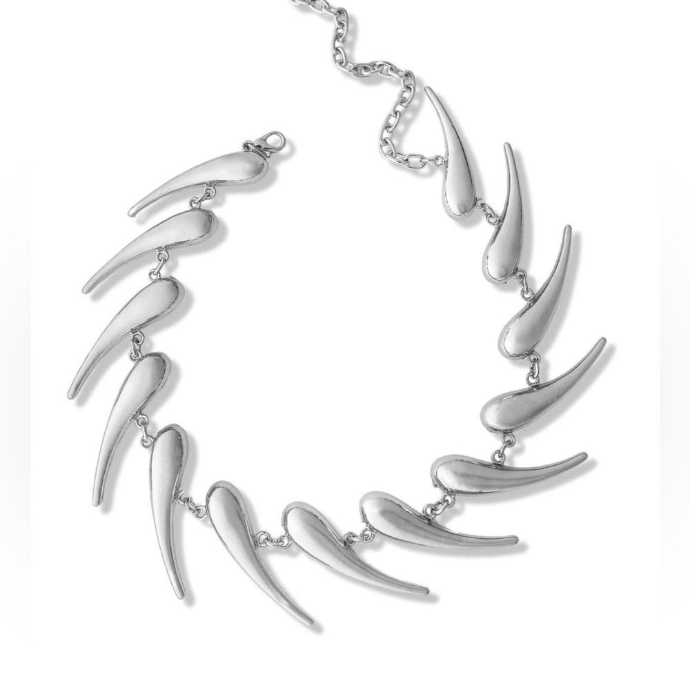 New Pebby Forevee Teardrop Spike Punk Statement Necklace - Picture 3 of 15